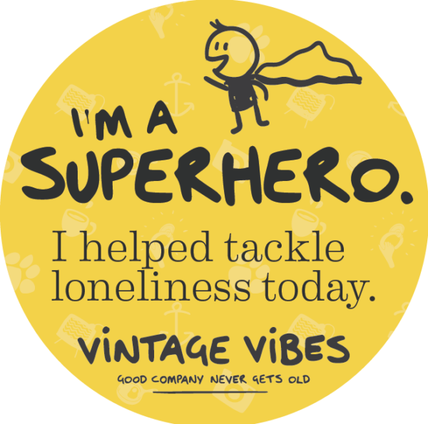 Vintage Vibes Superhero Sticker